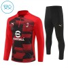 AC Milan Børn Rød Trænings Sweatshirt Kvart-Zip 2024-25